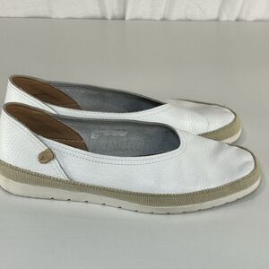 VERBENAS Noelia White Leather Shoes Flats Women’s Sz 39/8.5 Made in Spain